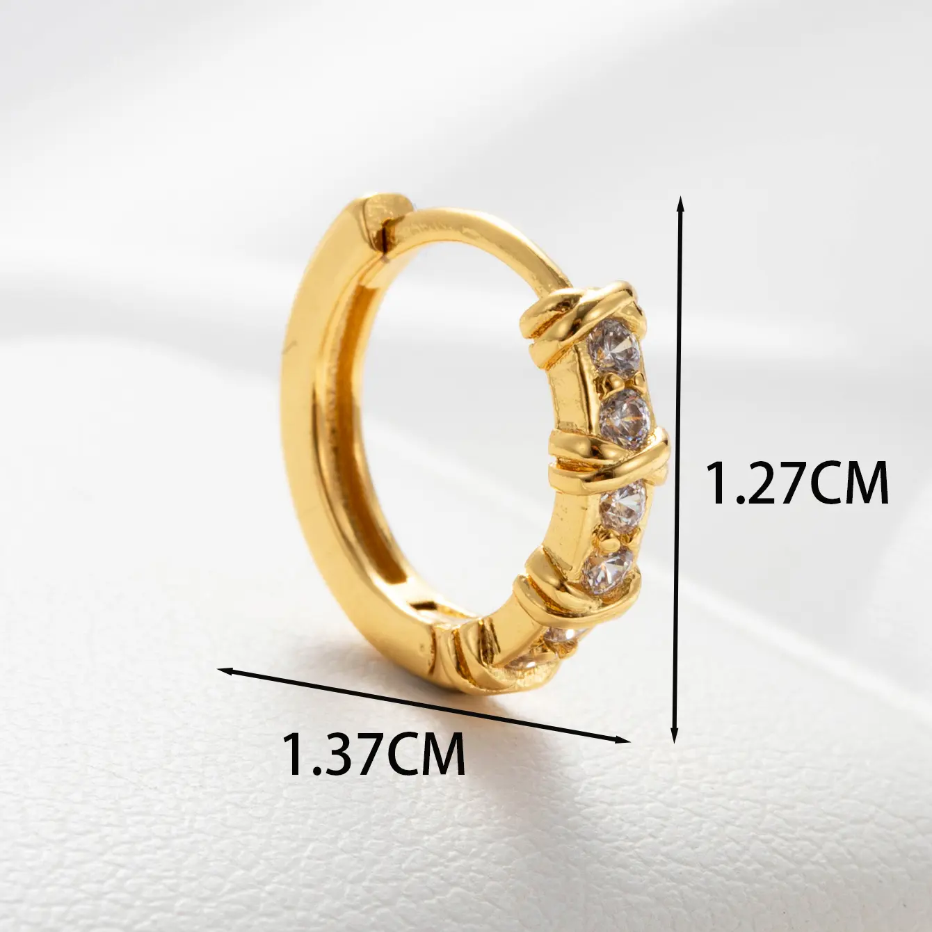 1 Piece Simple Series Copper 18K Gold PlatedZircon Women's Hoop Earrings h5 